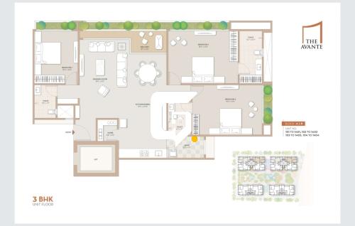 THE AVANTE 3bhk Flat plan THE AVANTE 3bhk Flat plan